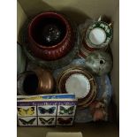 CARTON - STUDIO POTTERY VASE, PARAGON TEACUPS AND SAUCERS,