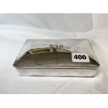 SILVER PLATED RECTANGULAR TABLE TOP CIGARETTE BOX