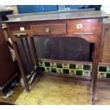 MAHOGANY HALL TABLE WITH FRIEZE DRAWER AND PULL OUT SLIDES