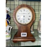 MAHOGANY BALLOON CASED TIME PIECE BY MANDAN RHODES AND SONS