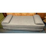 CONTEMPORARY BLUE ZIP UP BED COUCH/FUTON WITH LOOSE CUSHIONS