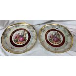 PAIR OF VIENNA STYLE LUSTROUS CABINET PLATES