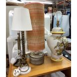 BALUSTER TABLE, LAMP,