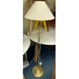 BRASS LAMP STANDARD WITH SHADE