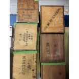 SEVEN VINTAGE TEA PACKING CRATES