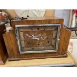 1930'S WALNUT STEPPED CASE MANTLE CLOCK