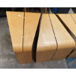 PAIR OF BEECH LAMINATE STOOL/LAMP TABLES