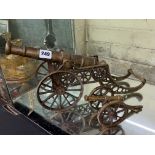 TWO METAL WORK ORNAMENTAL CANNONS