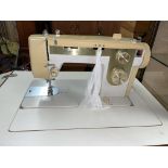 TEAK EFFECT CABINET ELECTRIC SEWING MACHINE