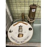 ECCLES MINERS SAFETY LAMP, MINIATURE SAFETY LAMP,