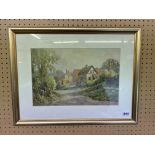 SIGNED WATERCOLOUR MOST PROBABLY OF WARWICKSHIRE BY H.E.