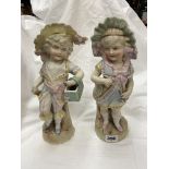 PAIR OF CONTINENTAL BOY AND GIRL FIGURES