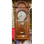 EDWARD MILLER OAK CASED WESTMINSTER CHIME PENDULUM WALL CLOCK 80CM APPROX OVERALL