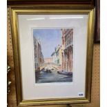 LIMITED EDITION LITHOGRAPHIC PRINT ENTITLED "VENETIAN BACKWATER" SIGNED TONY SLATER 21CM X 30CM