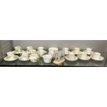 SHELLEY PRIMROSE PART COFFEE SERVICE AND SHELLEY LOBED WHITE DISHES AND PRATTWARE TYPE COW CREAMER