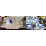 SELECTION OF BOOTHS OLD PATTERN WARE AND BLUE AND WHITE PATTERN WARE AND ONE OTHER CARTON OF