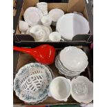 BOX OF CASHMERE WHITE TABLE WARES