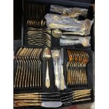 BESTECKE GOLD PLATED BRIEF CASE CANTEEN OF CUTLERY