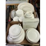 THREE BOXES OF EXTENSIVE WHITE PORCELAIN DINNER WARES