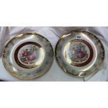 PAIR OF VIENNA STYLE LUSTROUS CABINET PLATES