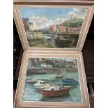 PAIR OF OILS ON CANVAS BY Y HART - ST MARY'S ISLE OF MAN CIRCA 1974 45CM X 33CM APPROX