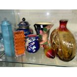 SELECTION OF RUBENS WARE BALUSTER VASE AND COVER, ART DECO JUG,