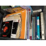 BOX OF VARIOUS BOOKS, LP RECORDS,