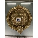 BRASS LIONS FACE MASK DOOR KNOCKER