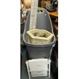 STEP FIX FOLDING STOOL STEP, GARDEN TIDY TROLLEY, SEED DISPENSER,