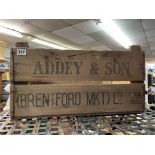 VINTAGE ADDEY AND SON OF BRENTFORD ADVERTISING CRATE