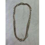 925 SILVER BEAD AND STRAND NECKLACE IN DRAWSTRING BAG