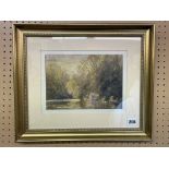 SIGNED WATERCOLOUR TITLED "COOMBE ABBEY GROUNDS, 1926" BY H.E.