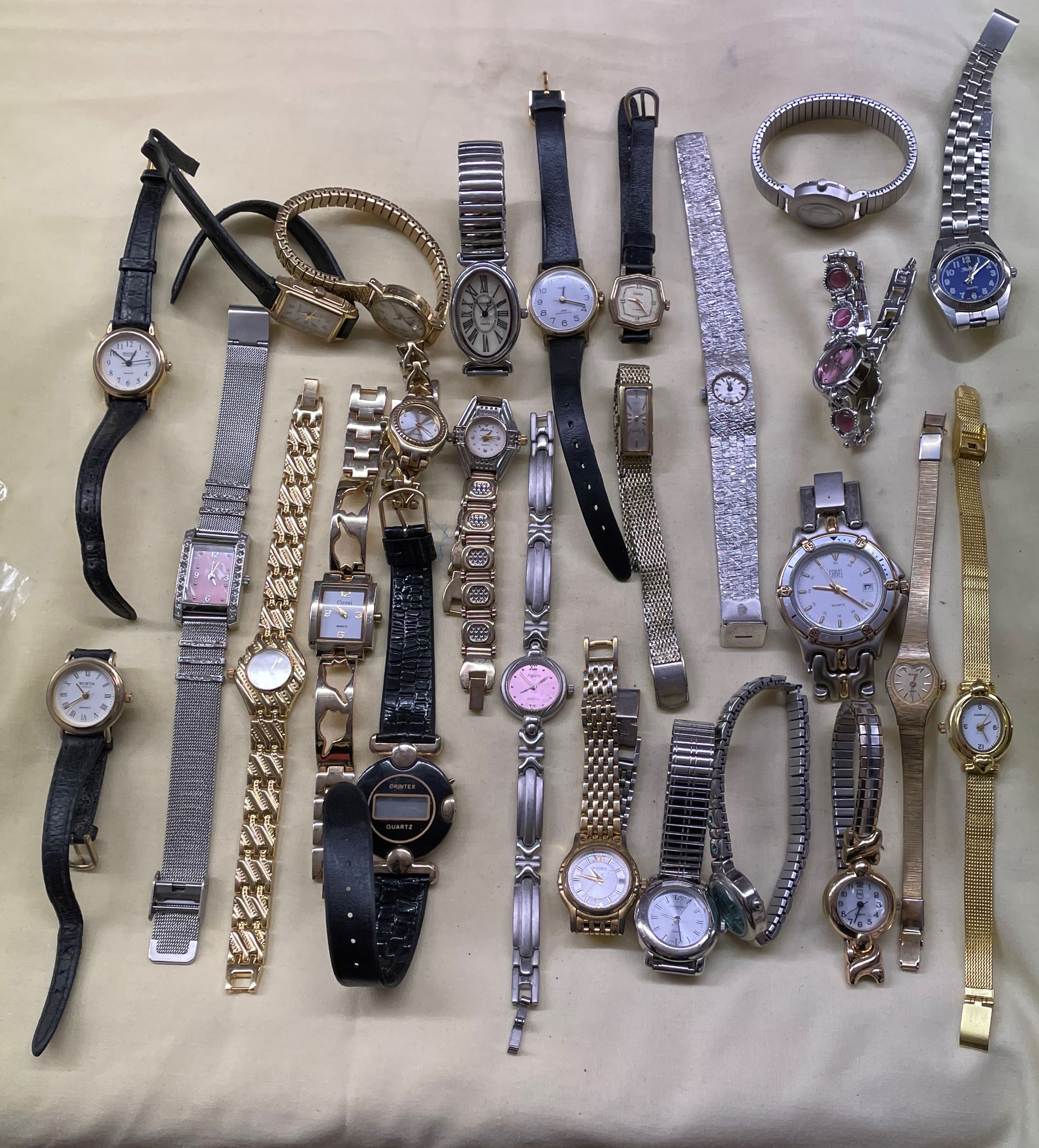 A BOX OF MAINLY MISCELLANEOUS LADIES WRISTWATCHES, SEKONDA, QUARTZ,