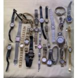 A BOX OF MAINLY MISCELLANEOUS LADIES WRISTWATCHES, SEKONDA, QUARTZ,