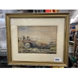 SIGNED WATERCOLOUR TITLED "BOSHAM HARBOUR, WEST SUSSEX" (DATED BUT UNREADABLE DUE TO FRAMING) BY H.