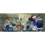 GOOD SHELF OF PAPER WEIGHTS INCLUDING CAITHNESS, ROYAL DOULTON, MEDINA,