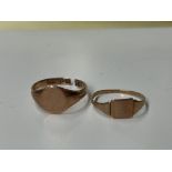 TWO 9CT ROSE GOLD RINGS ONE SHANK AS FOUND 2.