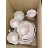 ENGLISH BONE CHINA PINK TEA SET