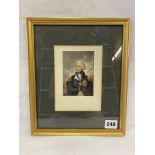 BAXTER PRINT LORD NELSON CL222 1853 STAMPED MOUNT FRAMED AND GLAZED