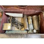 METAL TRUNK CONTAINING SPENT CARTRIDGE SHELLS AND BANDOLIER