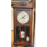 OAK CASED PENDULUM WALL CLOCK