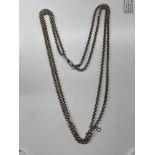 A SILVER BELCHER LINK GUARD CHAIN WITH SWIVEL, 3.