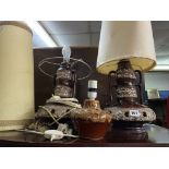 PAIR OF 1970S WEST GERMAN POTTERY TABLE LAMPS