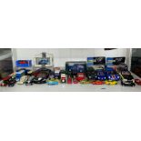 SHELF OF DIE CAST MODEL CARS AND VINTAGE DELIVERY WAGONS