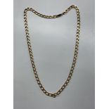 9CT GOLD FLAT CURB LINK CHAIN WITH LOBSTER CLAW CLASP 20.