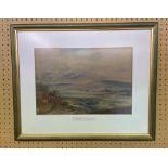 WATERCOLOUR TITLED "SUSSEX DOWNS, APPROX. 1898" BY H.E.