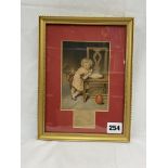 BAXTER PRINT ENTITLED SO NICE CL267 1852 STAMPED MOUNT FRAMED AND GLAZED