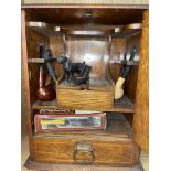 EDWARDIAN OAK INLAID SMOKERS CABINET