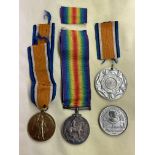 TWO FIRST WORLD WAR MEDALS WITH RIBBONS TO RNR J.M.