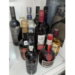 BOTTLES OF WHISKEY, PORT,